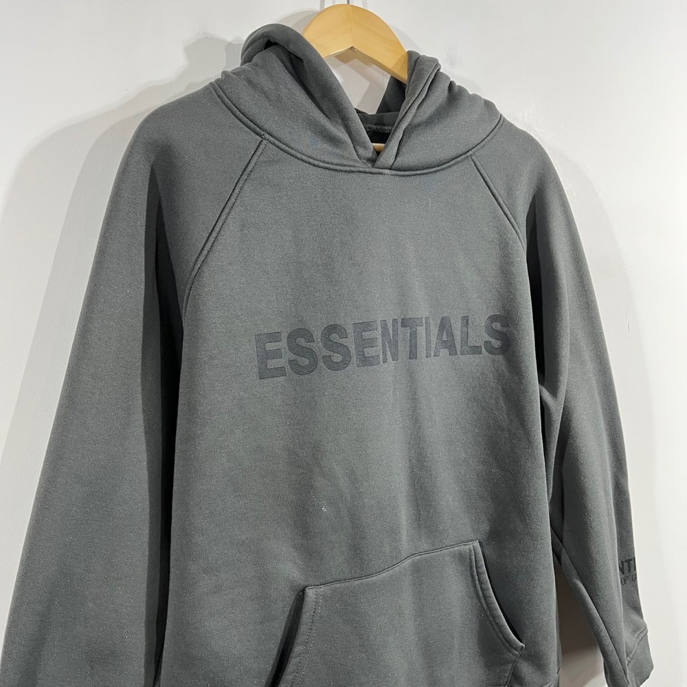 Fear of God Essentials Hoodie Streetwear Logo Pullover Mens Large Neutral Gym - Picture 2 of 12